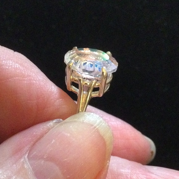 Unusual Aqua Aura Mystic Topaz Ring - Picture 9 of 13